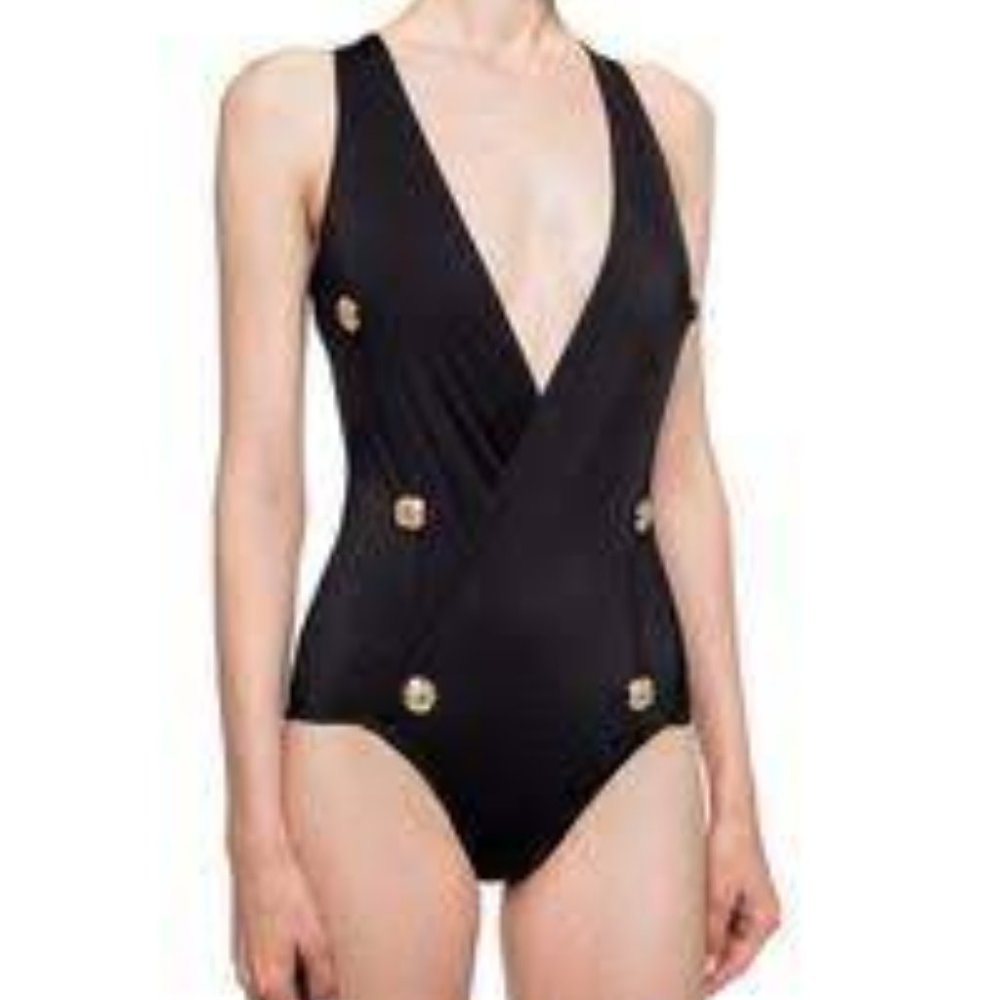 Balmain Button Detailed One Piece Swimsuit